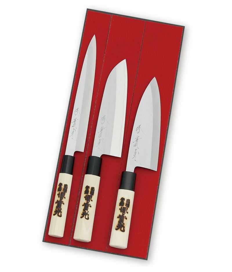 プレゼント用包丁セット]3点ギフトセット D | 包丁通販なら明治33年