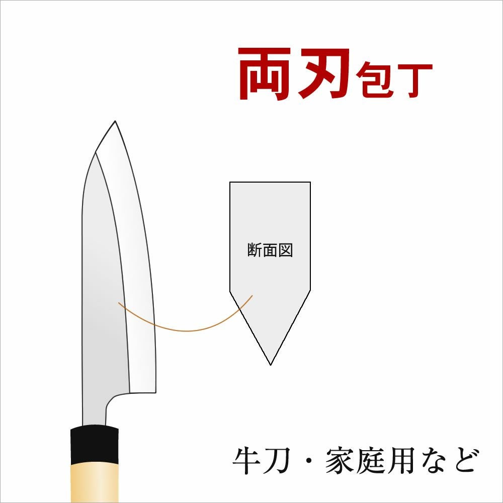 【相談用窓口】研ぎ直し等承ります 研ぎ修理】両刃 | 包丁通販なら明治33年創業の大阪 堺の實光刃物