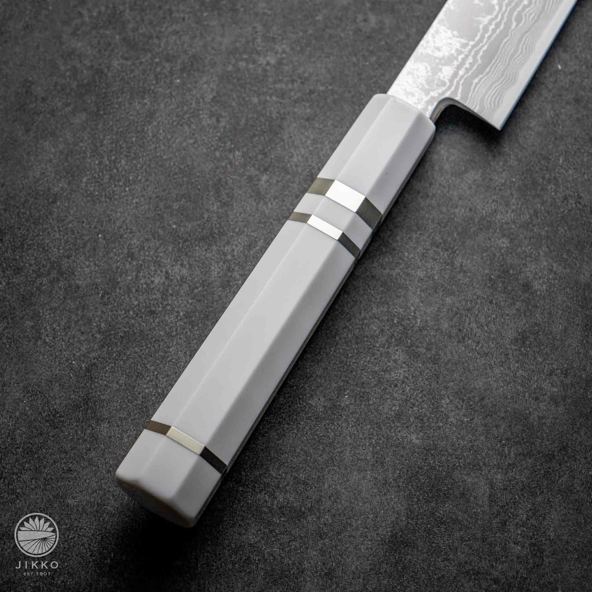 カスタマイズ】 天至 両刃先丸刺身 270mm 純白銀巻柄 | 包丁通販なら